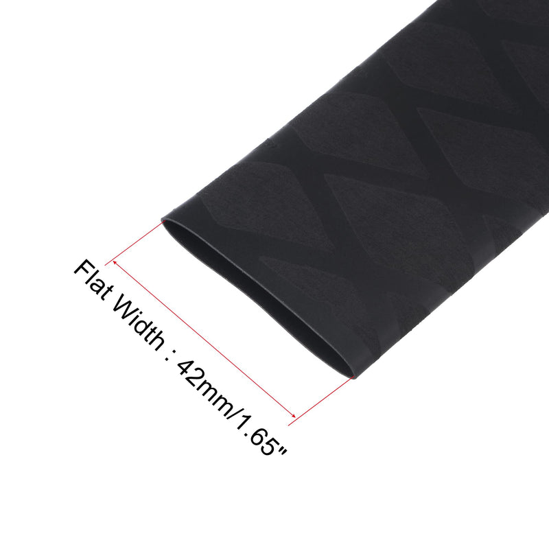 sourcing map Heat Shrink Tubing 25mm Diameter 42mm Flat 1.6ft 2:1 Ratio Black