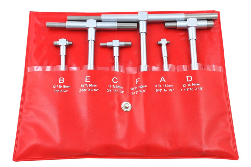 HHIP 4200-0255 6 Piece Telescoping Gage Set, 5/16-6" 6 Piece, 5/16-6" Range