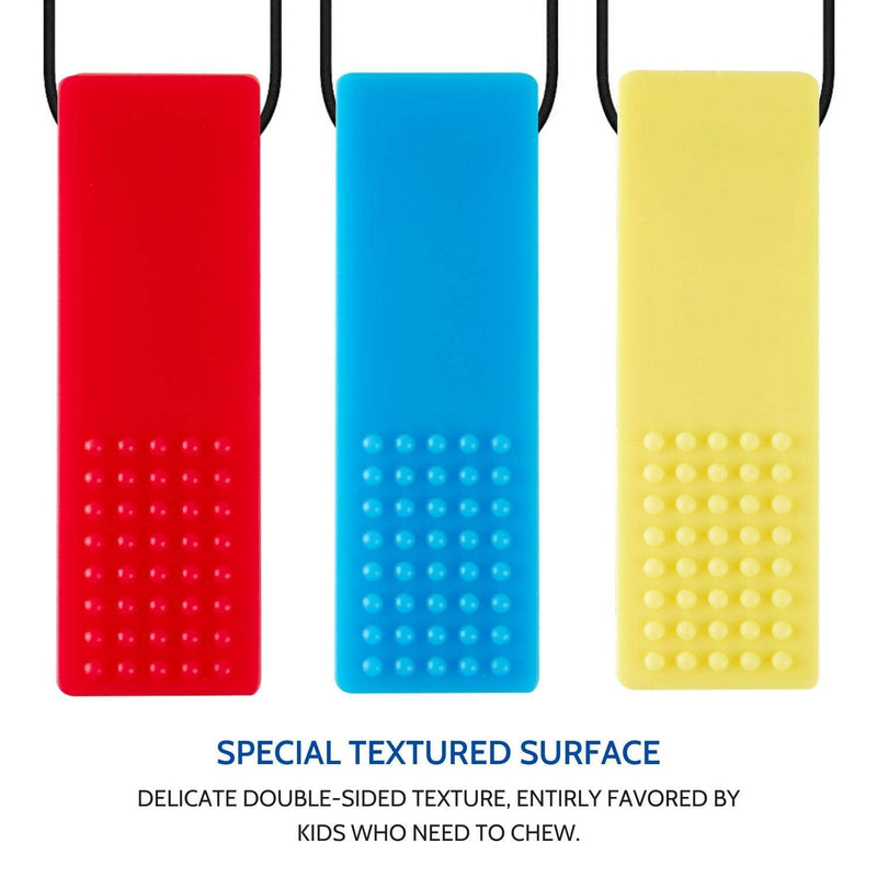 3 Pack Sensory Chew Necklace for Kids Toddlers with Autism ADHD,Biting Needs,Oral Motor Chewy Stick,Teether Toys for Autistic Chewers,Gum-Friendly