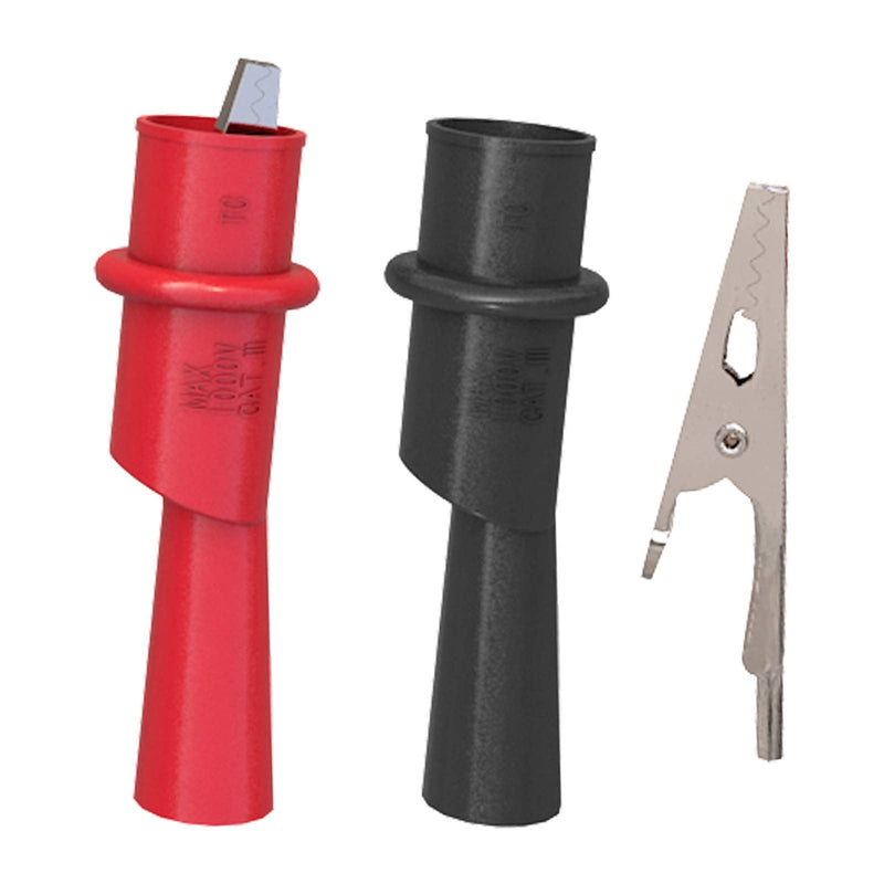 Goupchn Multimeter Push on Alligator Clips Set 4PCS Insulated Crocodile Clamps for Electrical Testing
