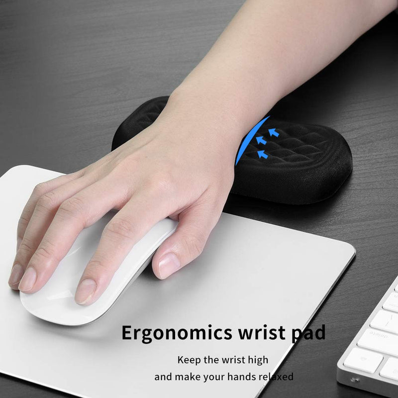 VAYDEER Keyboard and Mouse Wrist Rest Pad Set Padded Memory Foam Hand Rest Support for Office, Computer, Laptop, Mac Typing and Wrist Pain Relief and Repair(Large Set) (17.32*3.15*0.85)+(5.91*3.15*0.85)