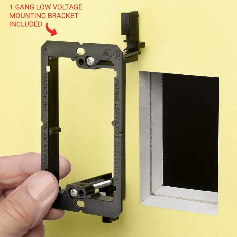 diyTech Premium 2 Speaker Wall Plate, Supports 2 Speaker Configurations, 1 Gang Screwless - White