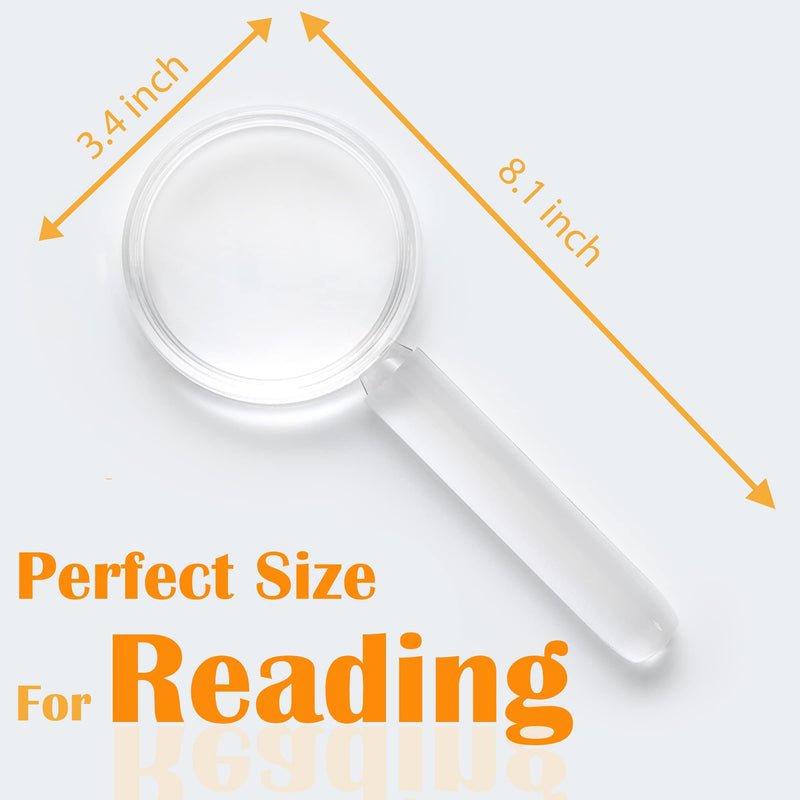 MagDepo Handheld Magnifier 2-in-1 Bar Magnifier Handle Magnifying Glass with 1 Bonus Stick Bar Magnifier with Clip for Reading Books, Inspections, Maps