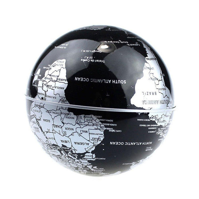 Trenzsary Floating Globe with LED Lights C Shape Magnetic Levitation Floating Globe World Map for Desk Decoration (Black) Black