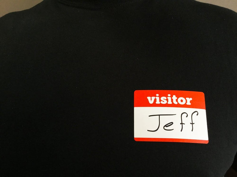 Visitor Labels Red Blank Space for Your Name 3 1/2 x 2 1/2 Inch Rectangles 500 Adhesive Stickers