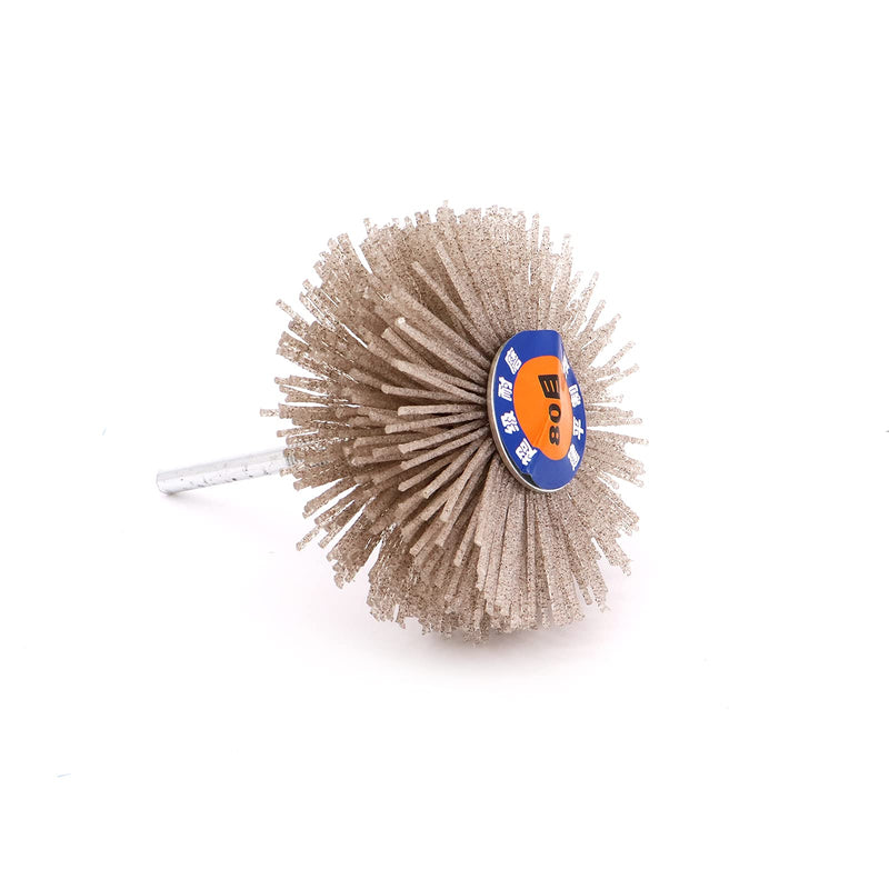 Yuhtech Disc Brush Nylon, 5 Pieces 5 Size Abrasive Nylon Wheel Brush 80Grit 120Grit 180Grit 240Grit 320Grit Nylon Disc Brush with 6mm Shaft Woodworking Polishing Grindering Wheel