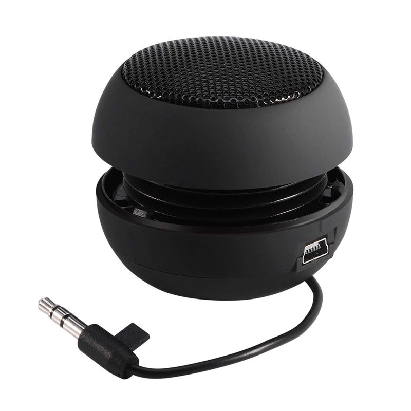 Mini Speaker, Portable Plug in Speaker with 3.5mm Aux Audio Input Built-in 180mah Battery for Laptop Computer MP3 Player Cellphone Black