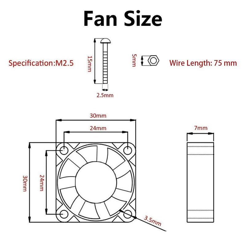 Aokin for Raspberry Pi Cooling Fan DC 5V/3.3V Brushless CPU Cooling Fan with Screws for Raspberry Pi 4 B, Pi 3 B+, Pi 3 B, Pi 2 B, Pi 1 B+, RetroFlag NESPI Case, etc, 3 Pack