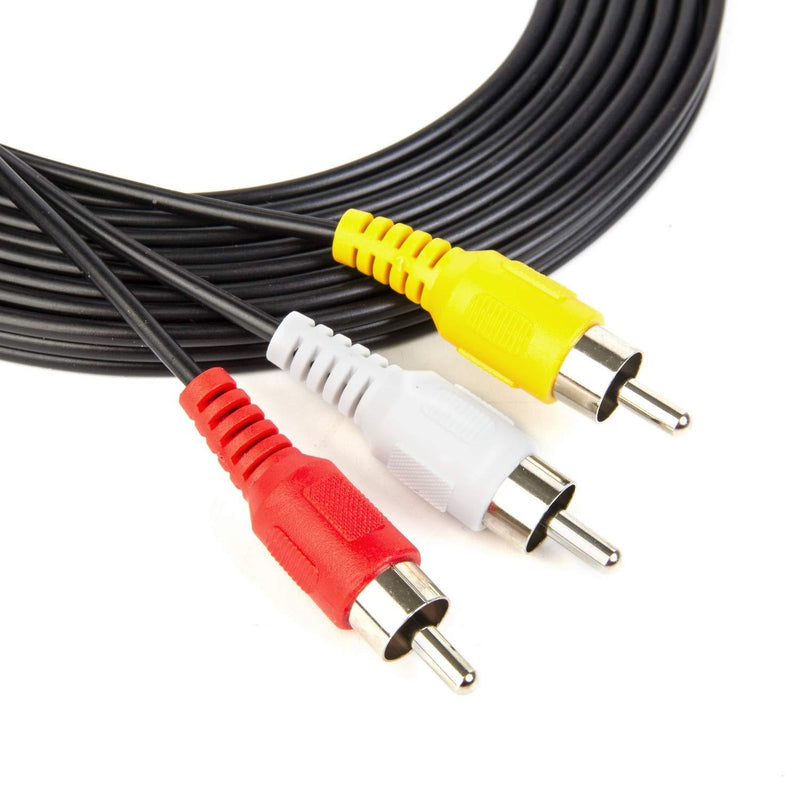Xenocam 10FT RCA Audio/Video Composite Cable DVD/VCR/SAT Yellow/White/red connectors 3 Male to 3 Male 10 FT