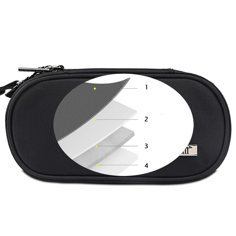 BUBM Double Compartment Storage Case Compatible with PS Vita and PSP, Protective Carrying Bag, Portable Travel Organizer Case Compatible with PSV and Other Accessories, Black