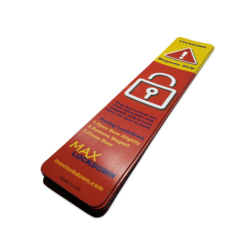 25 Pack Max magnetics Magnetic Lockdown Strips for Door Frames - High-Density Magnet Security Devices for School & Office - Strong Adhesion & PVC Top Layer, Smooth Opening & Closing