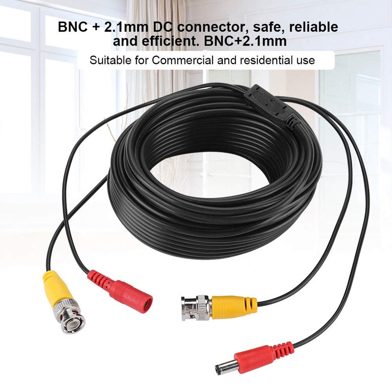 BNC Video Power Cable for CCTV Surveillance DVR Camera Monitoring System,2.1mm DC Connector (5M,10M,15M,20M)(20M) 20M