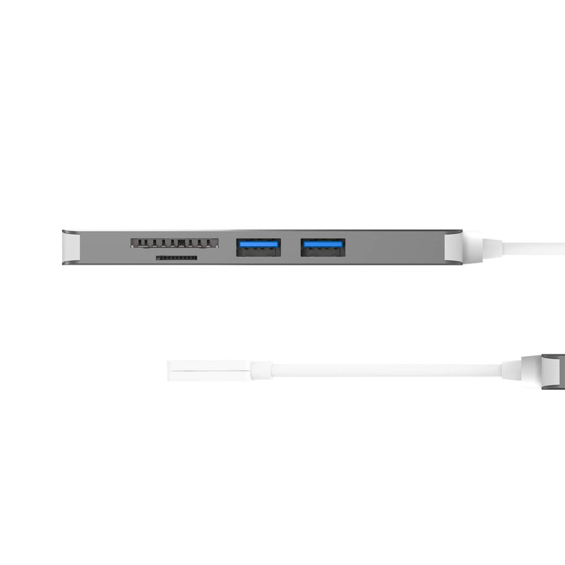 j5create 5 in 1 Compact USB-C Hub, Type C Adapter with 4K HDMI, 2 USB 3.0 Ports, SD and microSD Card Reader, for MacBook Pro, MacBook Air, XPS, Chromebook, and Other USB C Windows Laptops