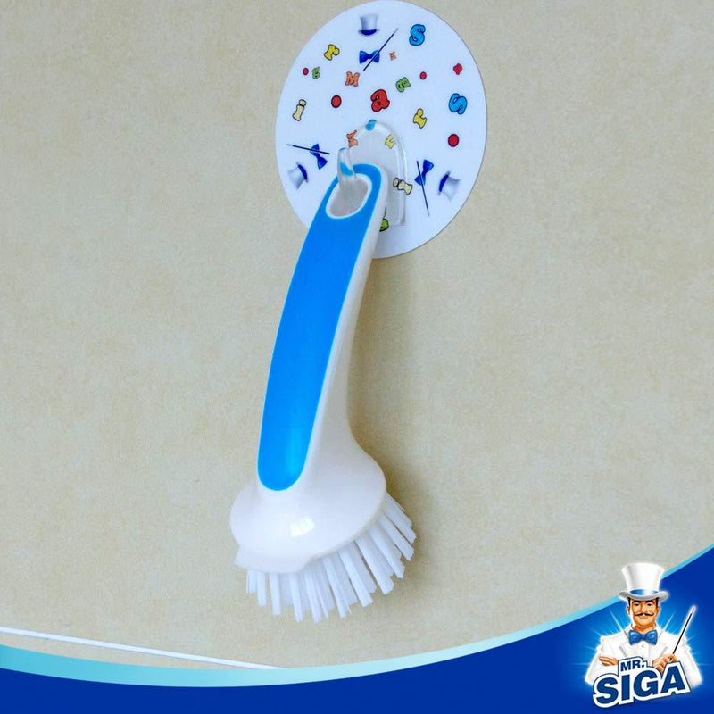 MR.SIGA Pot and Pan Cleaning Brush - Pack of 2 White & Blue - 2 Pack
