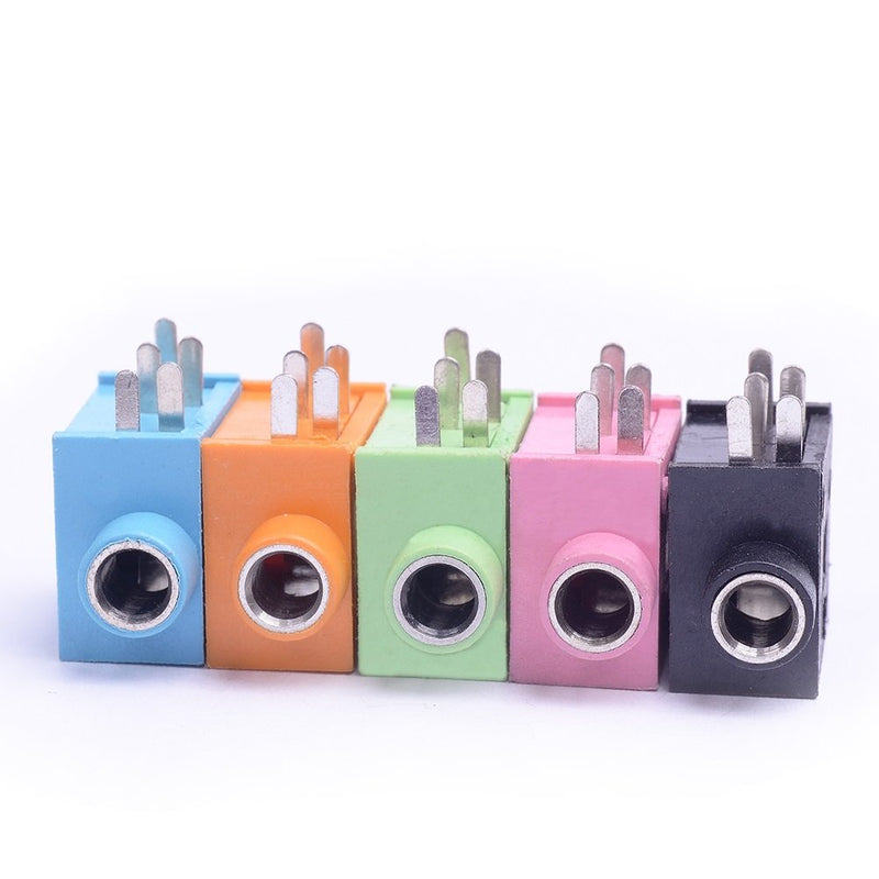 Cylewet 10Pcs 3.5mm Stereo Female Audio Socket Headphone Jack PCB Panel Mount Connector 5 Pins for Arduino (Pack of 10) CYT1032