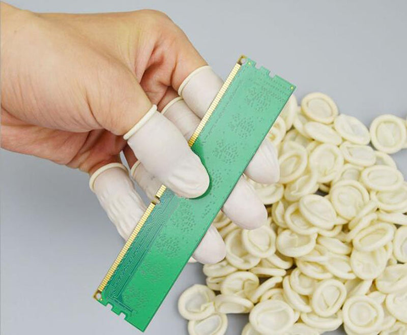 Nicedmm 200 Pcs Disposable Latex White Finger Cots - Tattoo Beauty Nail Anti-Static Finger Protector
