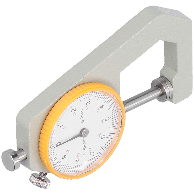 Thickness Gauge, Range Measuring Tool Leather Measuring Tool Thickness Meter, Dial Flat Head for Measuring Jewelry,Leather Leather DIY Measuring(0-20mm thickness gauge) 0-20mm thickness gauge