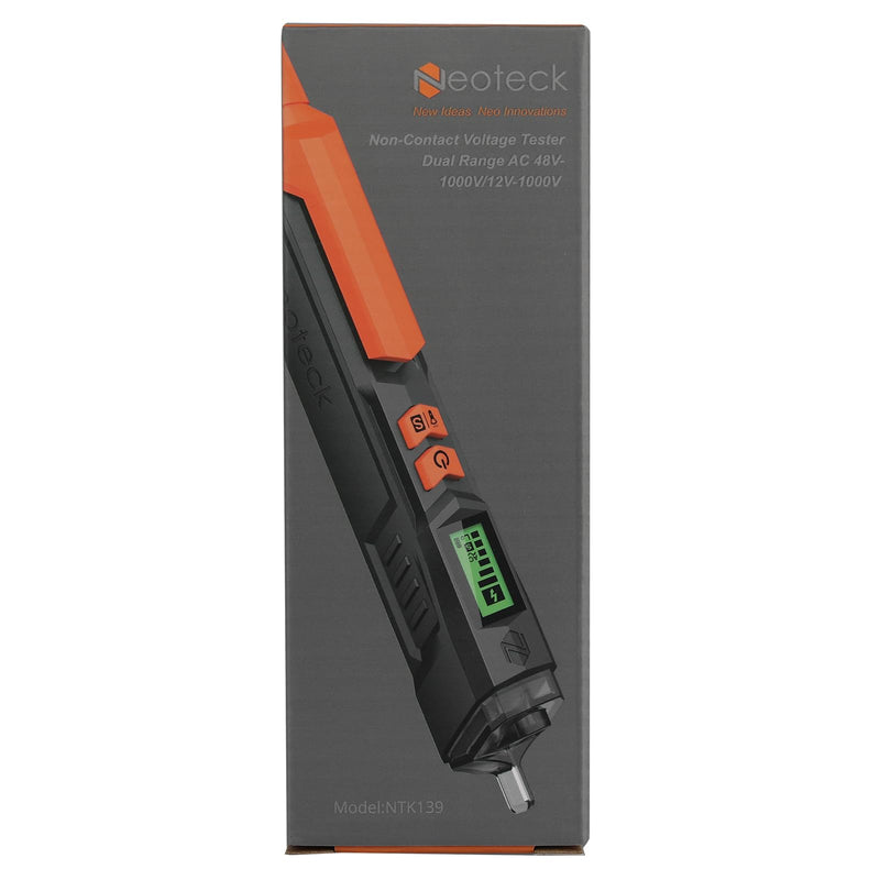 Neoteck Non-Contact Voltage Tester Digital 12-1000V/48-1000V Adjustable Sensitivity Contactless Phase Tester Current Tester with LCD Display, Buzzer, Wire Break Point Finder