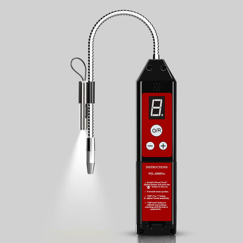 Aprvtio Refrigerant Leak Detector with LED Light, Halogen Leak Detector Freon Gas Leakage Tester HVAC Air Condition R22 R410A R134A R1234YF CFCs HCFCs HFCs Indicator WJL-6000PRO 2021 Upgrade WJL-6000PRO-UV