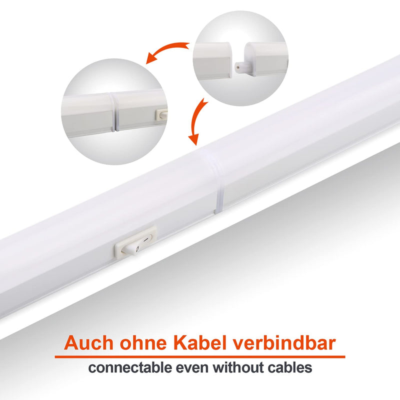 da LIGHT LED under-cabinet light kitchen 5W 31.5cm 450lm 4000k neutral white under-cabinet light strip kitchen lamp cabinet lighting super bright white for kitchen cupboard expandable with plug-in system (2 pieces) 4000k set of 2 31.5cm