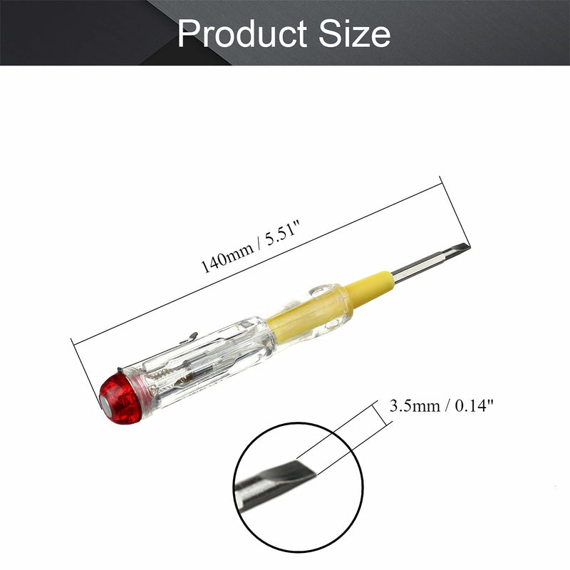 Fielect 5pcs Tester Screwdriver, Circuit Tester Pen Electric Contact Voltage Tester Dual Head Slot Phillips Screwdriver Detector 100-500V