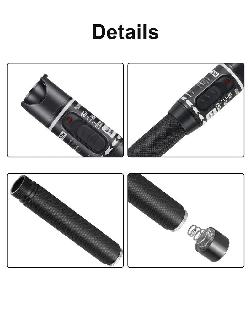 Moocci Fiber Optic Visual Fault Locator 30MW 30KM Fiber Light Tester VFL Tester Kit Including Red Light Fiber Optic Cable Tester Meter with 2.5mm Universal Connector FC Male to LC Female Adapter