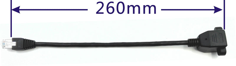 zdyCGTime 10inch Cat6e RJ45 M/F Shielded Ethernet Network Screw Panel Mount Extension Cable (10inch RJ45)