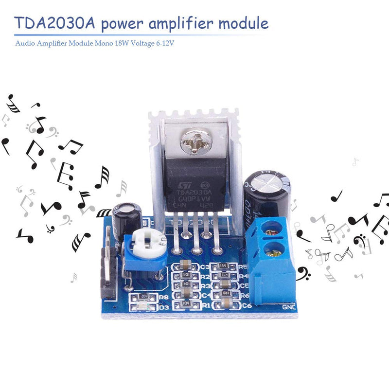 Ximimark 2Pcs TDA2030A Audio Amplifier Module Power Amplifier Board AMP 6ï½ž12V Mono 18W