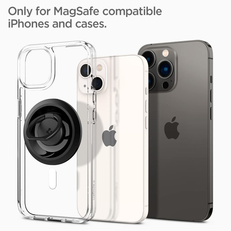 Spigen O-Mag Ring (MagFit) Magnetic Phone Holder Grip Designed for MagSafe (iPhone 14 Pro Max, 14 Pro, 14 Plus, 14, 13 and 12 Series) - Black