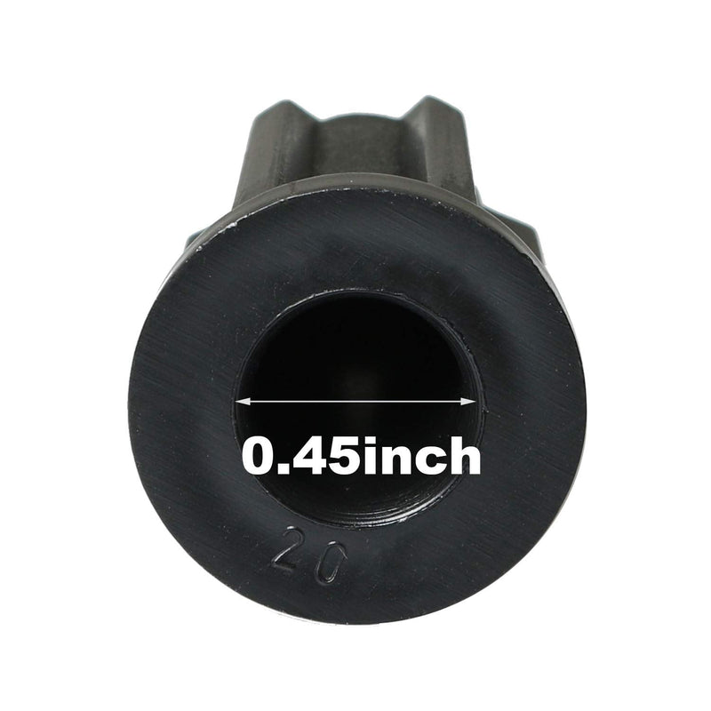 heyous 8PCS Plastic Caster Socket Sleeve Round Inserts, 7/16" Inside Stem, Black (ID 0.45")