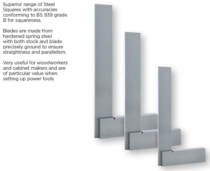 Groz 6-inch Machinist Steel Square | 16 Micron Squareness | #01003 6 Inch