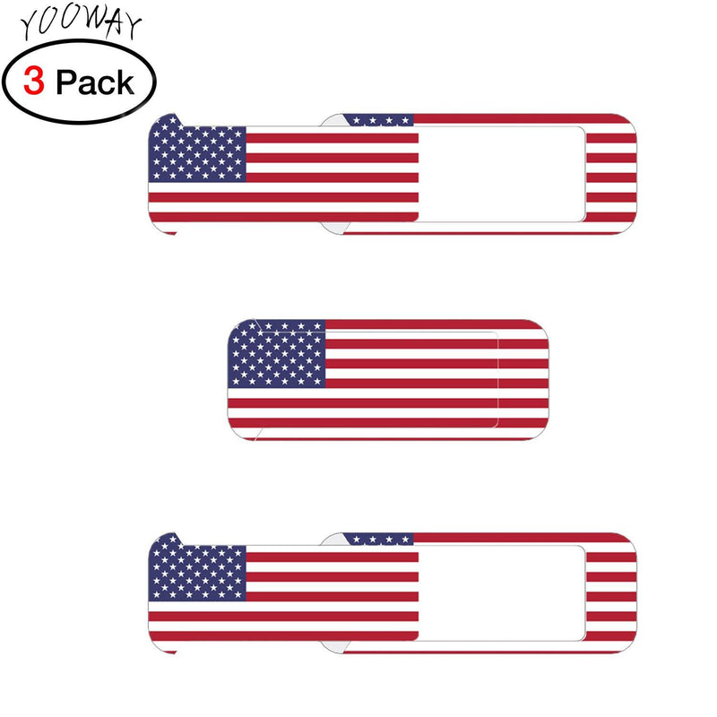 Webcam Cover, Laptop Camera Cover Slide, Ultra-Thin, US Flag Pattern Design, Web Camera Cover fits Laptop, Desktop, PC, Macboook Pro, iMac, Computer, Protect Your Privacy & Security,Strong Adhensive USA FLAG