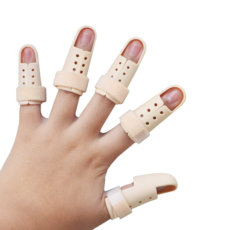 5 Pieces Finger Splint, Mallet Finger Support, Straighten Finger Plastic Finger Protector for Finger Arthritis, Trigger Finger and Finger Joint Pain