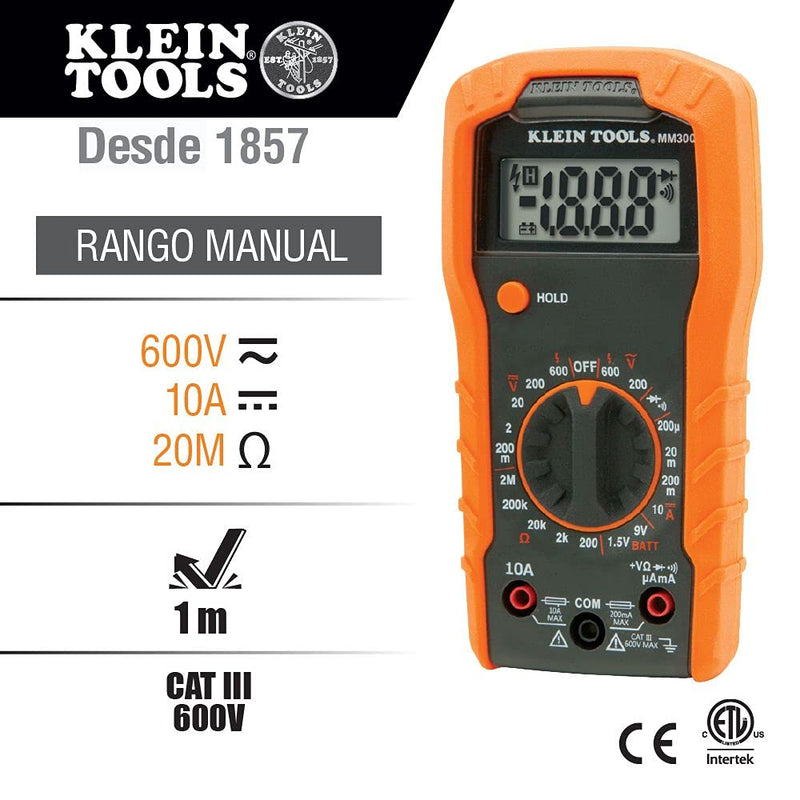 Klein Tools 69149P Multimeter Test Kit, Klein Digital Multimeter, Noncontact Voltage Tester and Outlet Tester, Leads and Batteries Included Multimeter Kit