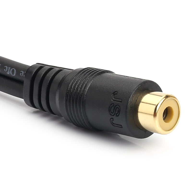 RCA Female to 2 RCA Male Y-Cable Stereo Audio Cable with OFC Conductor Dual Shielding Gold Plated Metal Shell Flexible PVC Jacket (0.2M/0.5FT)