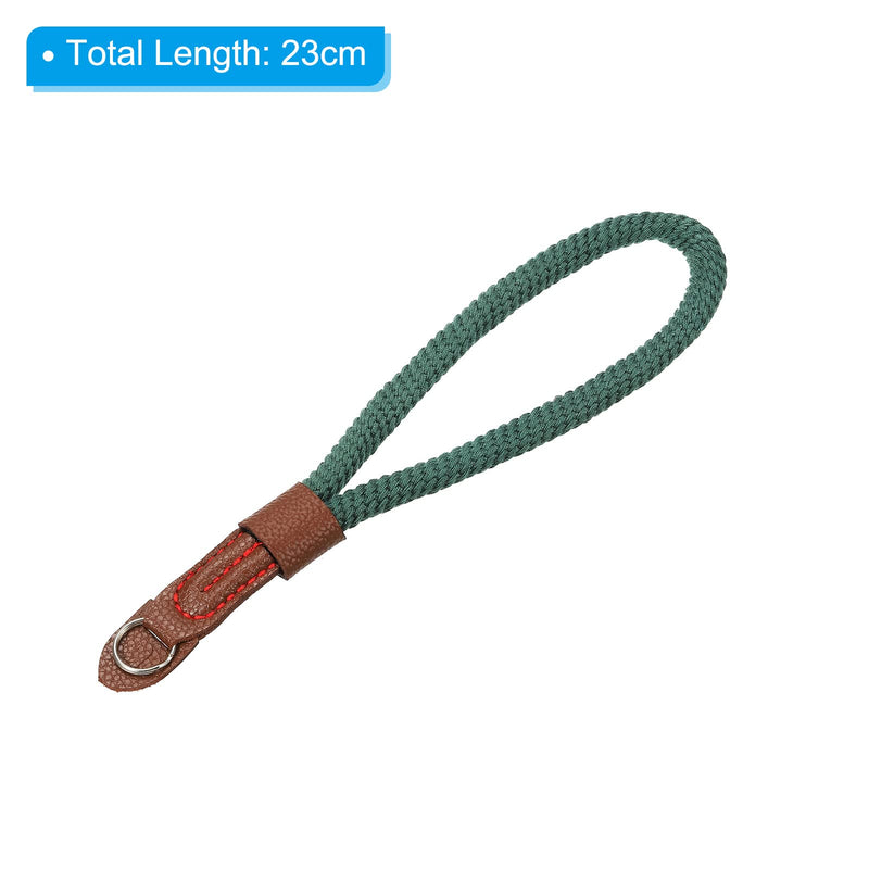 PATIKIL Camera Wrist Strap, Cotton Soft Adjustable Woven Round Cord Rope Hand Grip with Mounting Ring Green