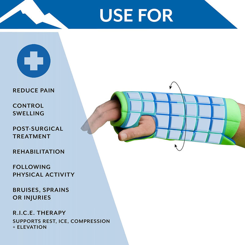 Polar Ice Wrist/Elbow Wrap, Universal Size – Delivers Cryotherapy with Compression – Conforms to The Wrist or Elbow – Use Post-Surgery, During Rehab, or After Physical Activity – Made in The USA