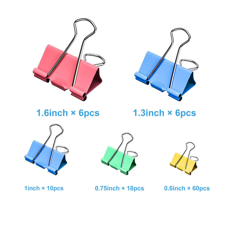 Binder Clips, 100PCS Binder Clips Assorted Sizes [2021 Upgrade] Large, Medium, Mini Binder Clips Combination, can use for Office, Home, School