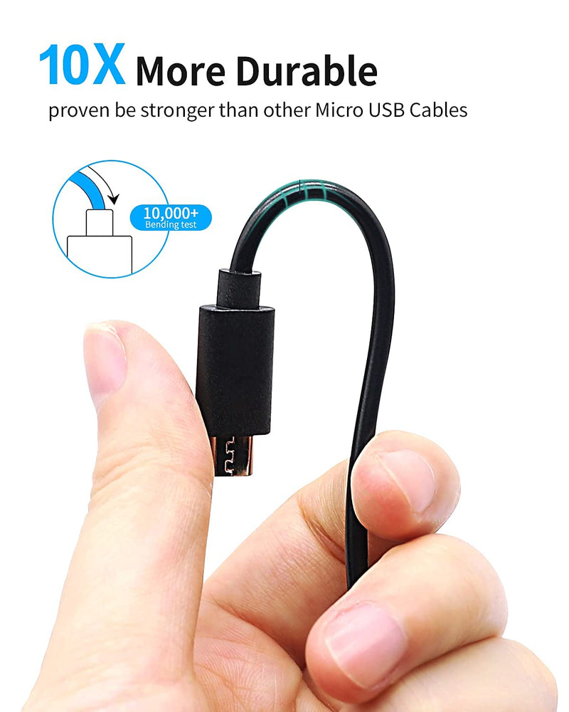 Micro USB Charger Charging Cable Cord Compatible for Ring Wi-Fi Enabled Video Doorbell (2020 Release) 2/3/3 Plus/4, Peephole Cam, Camera Battery Spotlight Cam Battery Solar Battery Power Cable Black