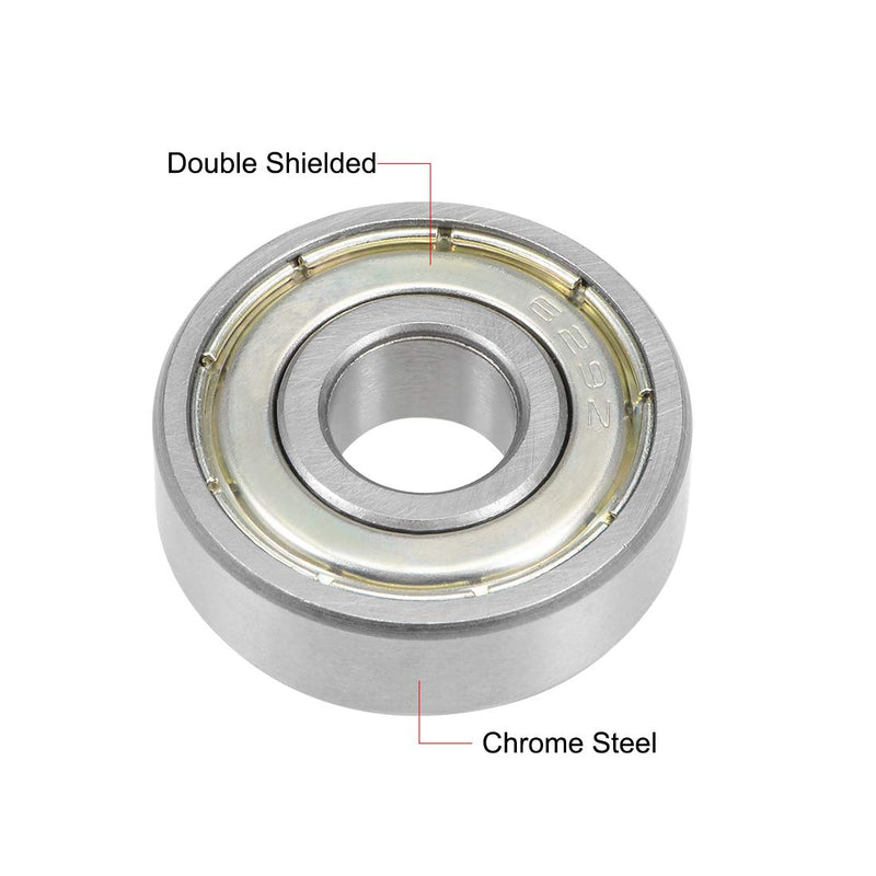 uxcell 629ZZ Deep Groove Ball Bearing 9x26x8mm Double Shielded Chrome Steel Bearings 5-Pack 9mmx26mmx8mm