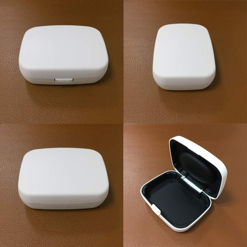 Hearing Aid Case Hard - Portable Protective Storage Case for BTE CIC IIC ITE (White)