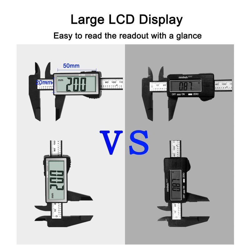 Kynup Digital Caliper with Large LCD Screen, Digital Caliper, Millimeter/Inch Conversion, Lightweight Measuring Tools Caliper, Carbon Fiber, 150mm Caliper with Large LCD Screen