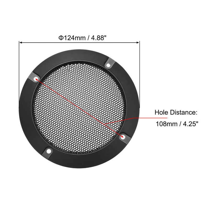 uxcell Speaker Grill Cover 4 Inch Mesh Decorative Circle Subwoofer Guard Protector Black