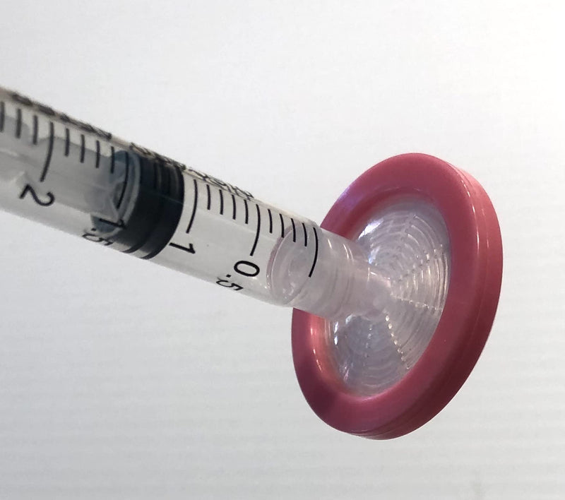 ADVANGENE Sterile Nylon Syringe Filters 0.22 Micron 30mm Pink Pack of 30