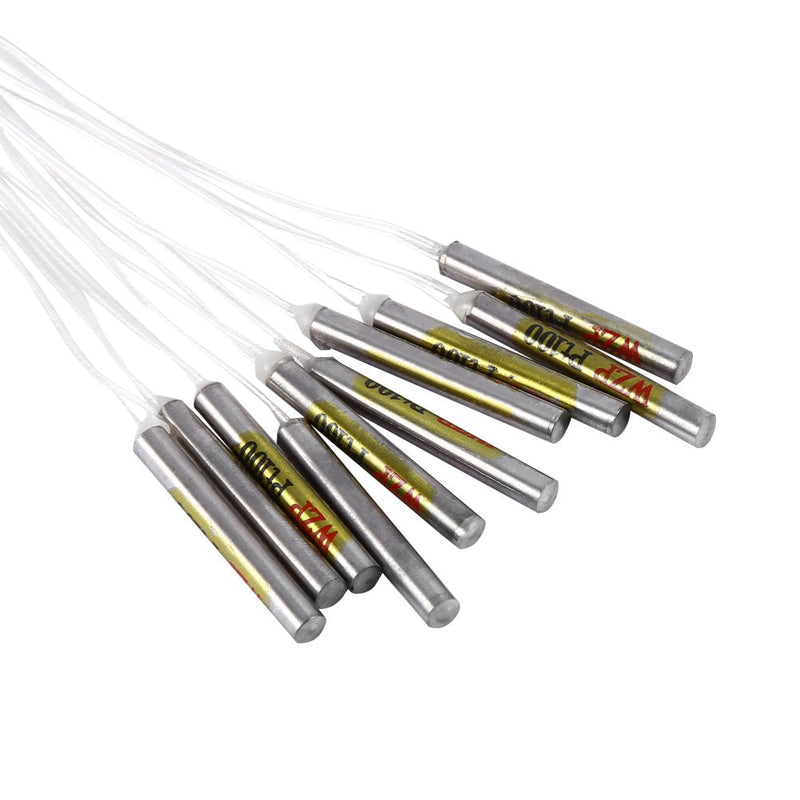 10Pcs PT100 Platinum Resister Temperature Sensor Waterproof Probe﹣20℃ to 250℃