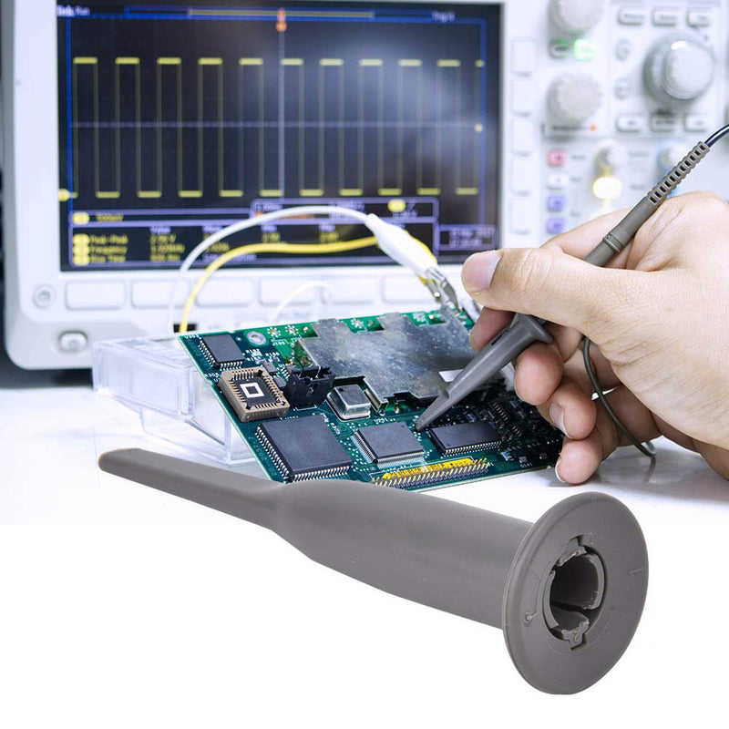 1 Pair Oscilloscope Probe Cap Universal High Voltage Oscilloscope Protective Probe Cap Portable Accurate Oscilloscope Clip Probe Cap with Hook Gray Oscilloscope Probe Protector
