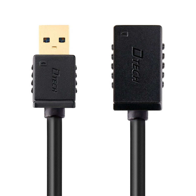 DTech USB 3.0 Extension Cable 10ft Type A Male to Female Adapter with Gold Plated Connector (Black, 10 Feet)
