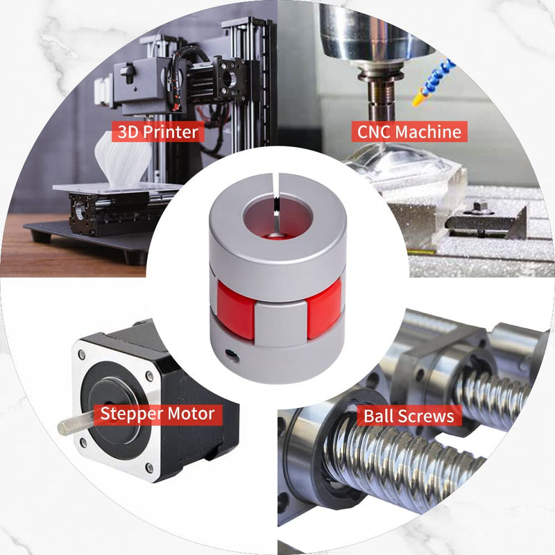 Sinoblu D25 L30 5mm to 10mm Aluminum Shaft Coupling, Flexible Spider Coupling Plam Shape, Shaft Coupler for 3D Printer CNC Machine and Servo Stepper Motor 5-10mm