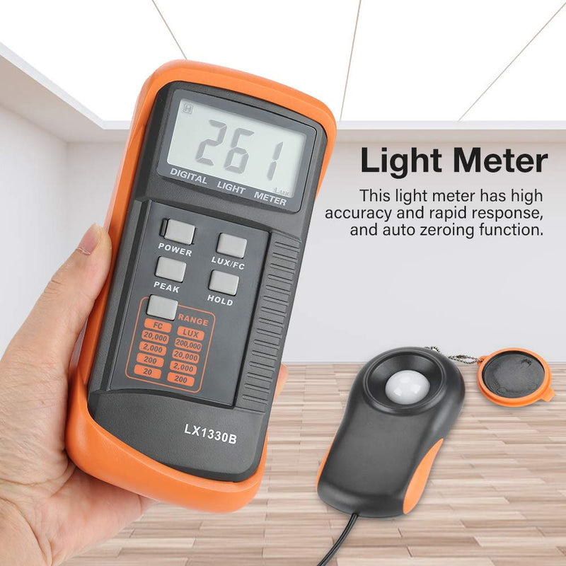 LiebeWH LX1330B Digital Luxmeter LCD Display Light Meter Lux Meter Photometer 0-200,000 Lux Testing Illuminometer