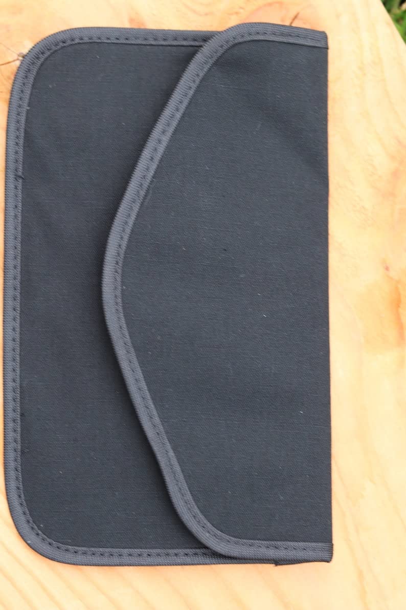 Large EMF/rf/RFID Blocking Phone Wallet Envelope Sleeve Made with Natural Canvas Block Radiation from Mobile Phone 5G cellphones Faraday Bag (XL-Phone-Pouch)